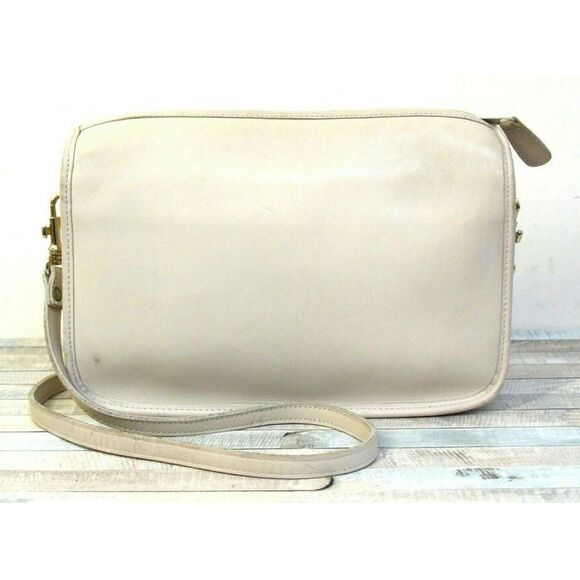 PARTNERS MERVYNS IVORY GENUINE LEATHER CROSSBODY SHOULDER BAG MESSENGER PURSE - Picture 1 of 9